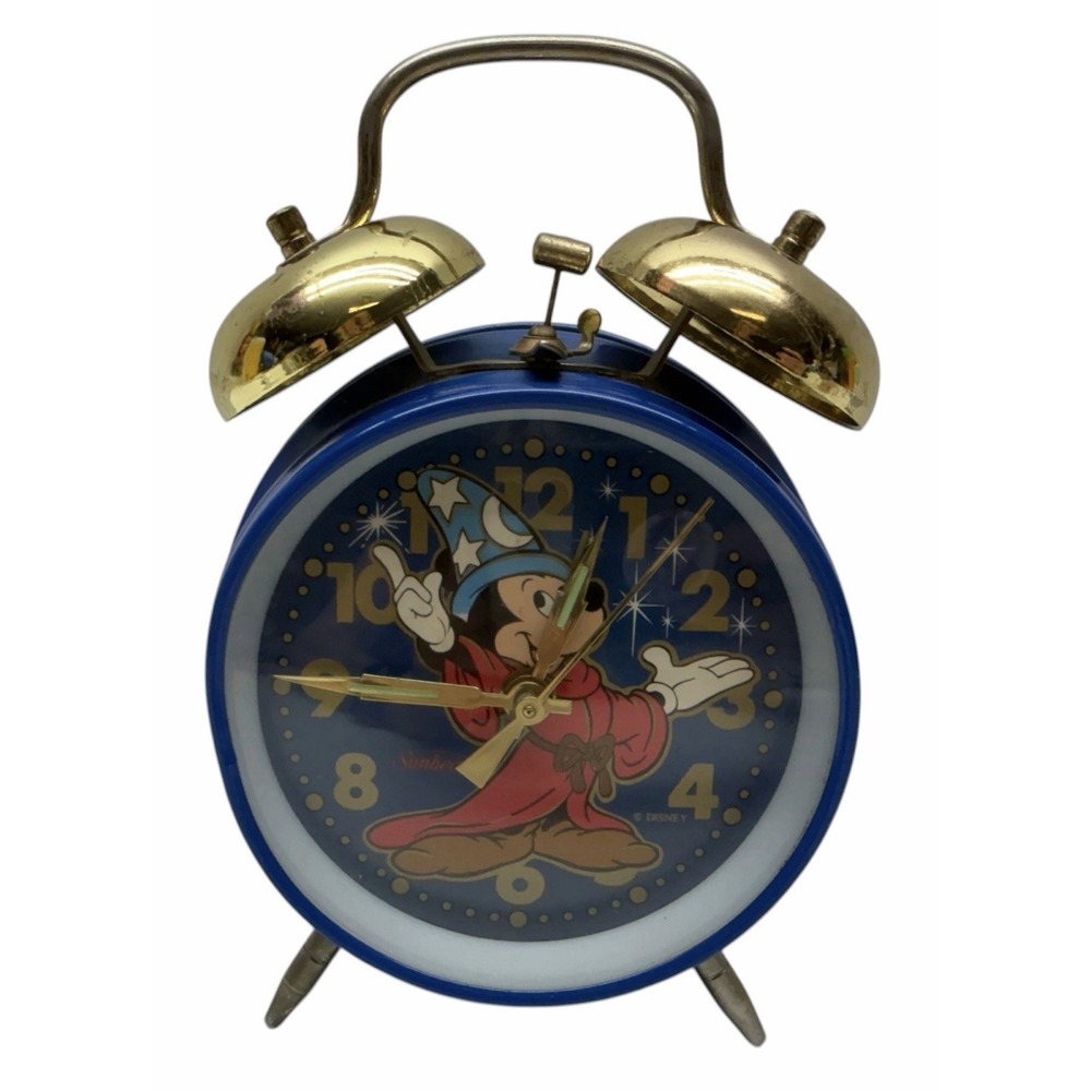 Vintage MICKEY MOUSE Fantasia Alarm Clock by Sunbeam 883-149- Works